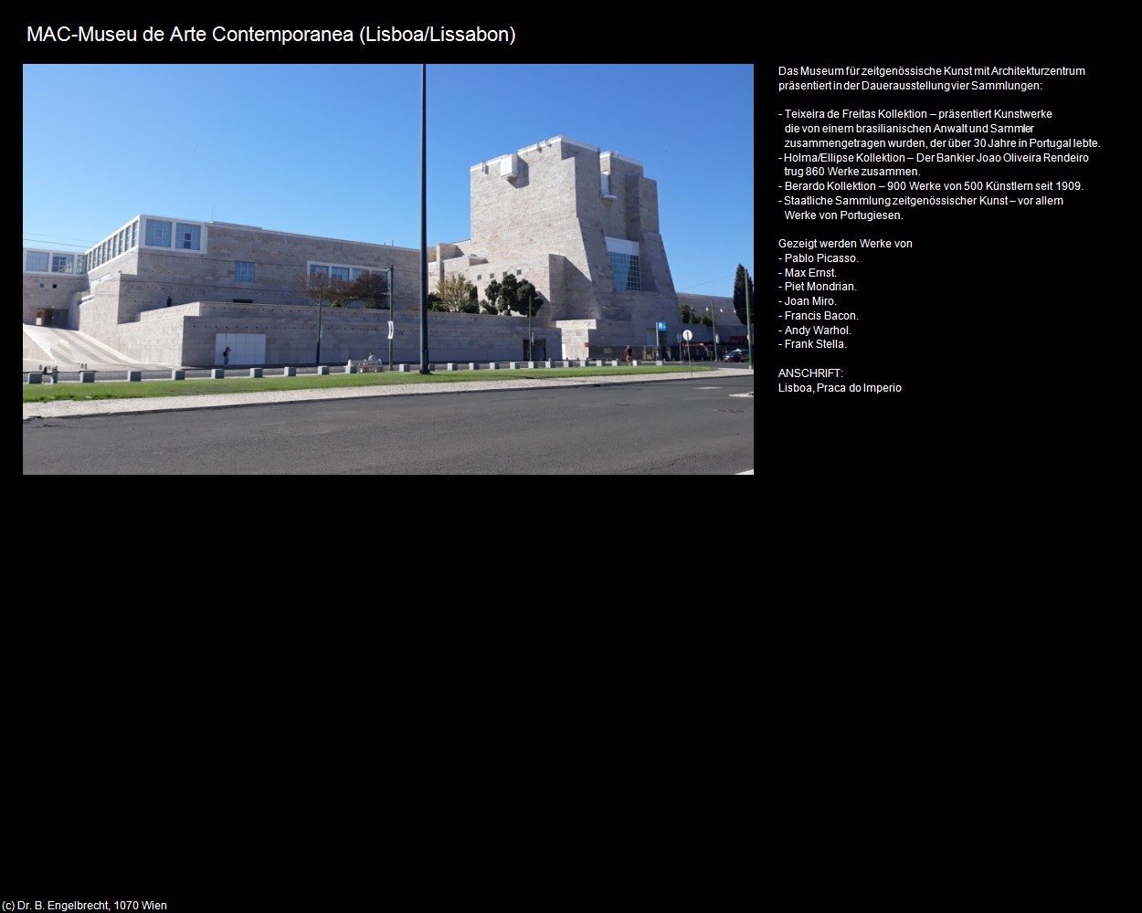 MAC-Museu de Arte Contemporanea  (Lisboa/Lissabon) in Kulturatlas-PORTUGAL