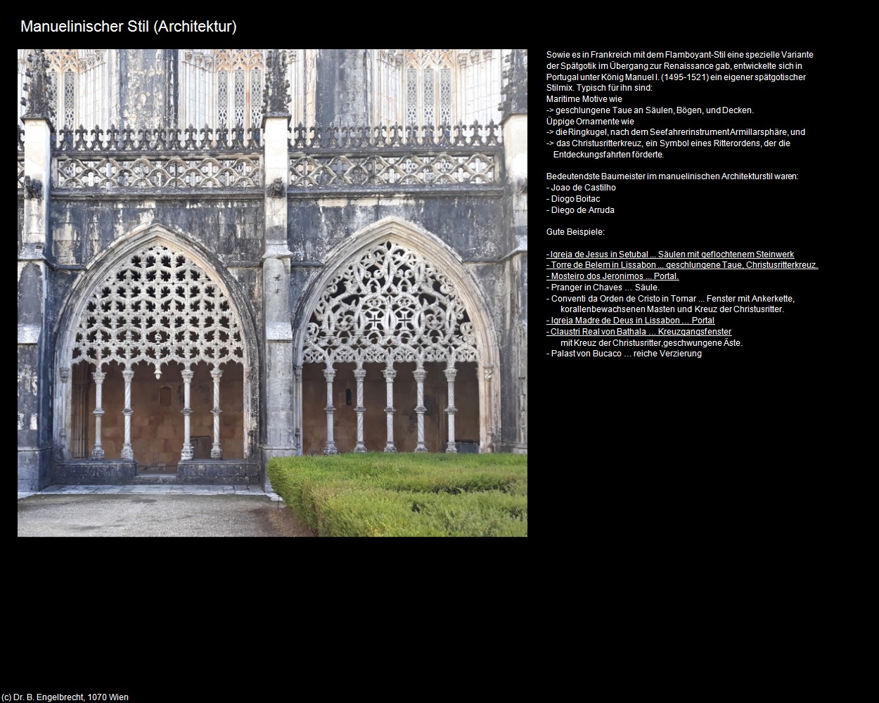 Manuelinischer Stil (Architektur) (+Allgemein) in Kulturatlas-PORTUGAL(c)B.Engelbrecht