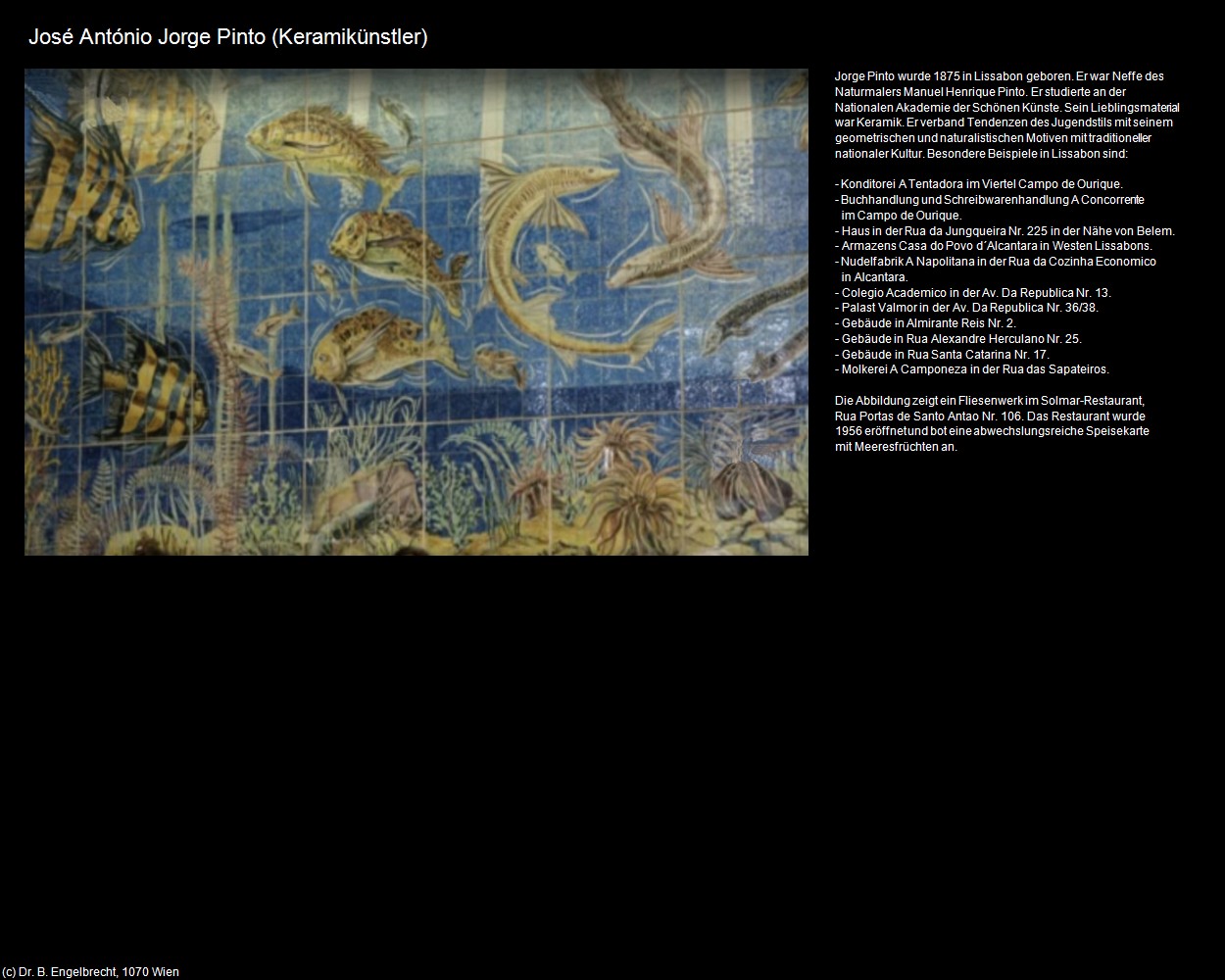Jos&eacute; Ant&oacute;nio Jorge Pinto (Keramik&uuml;nstler) (Lisboa/Lissabon) in Kulturatlas-PORTUGAL