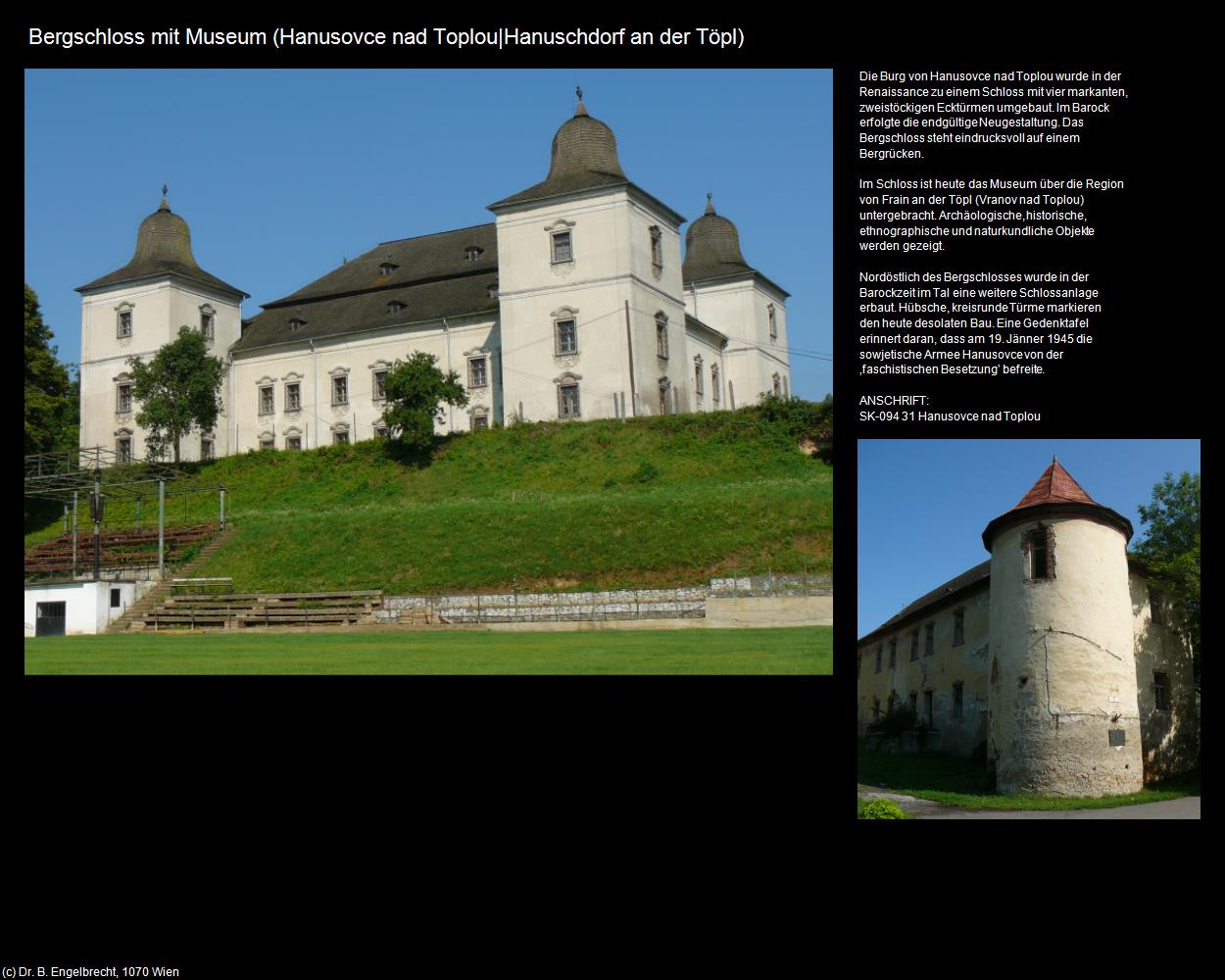 Bergschloss mit Museum (Hanusovce nad Toplou|Hanuschdorf an der Töpl) in SLOWAKEI