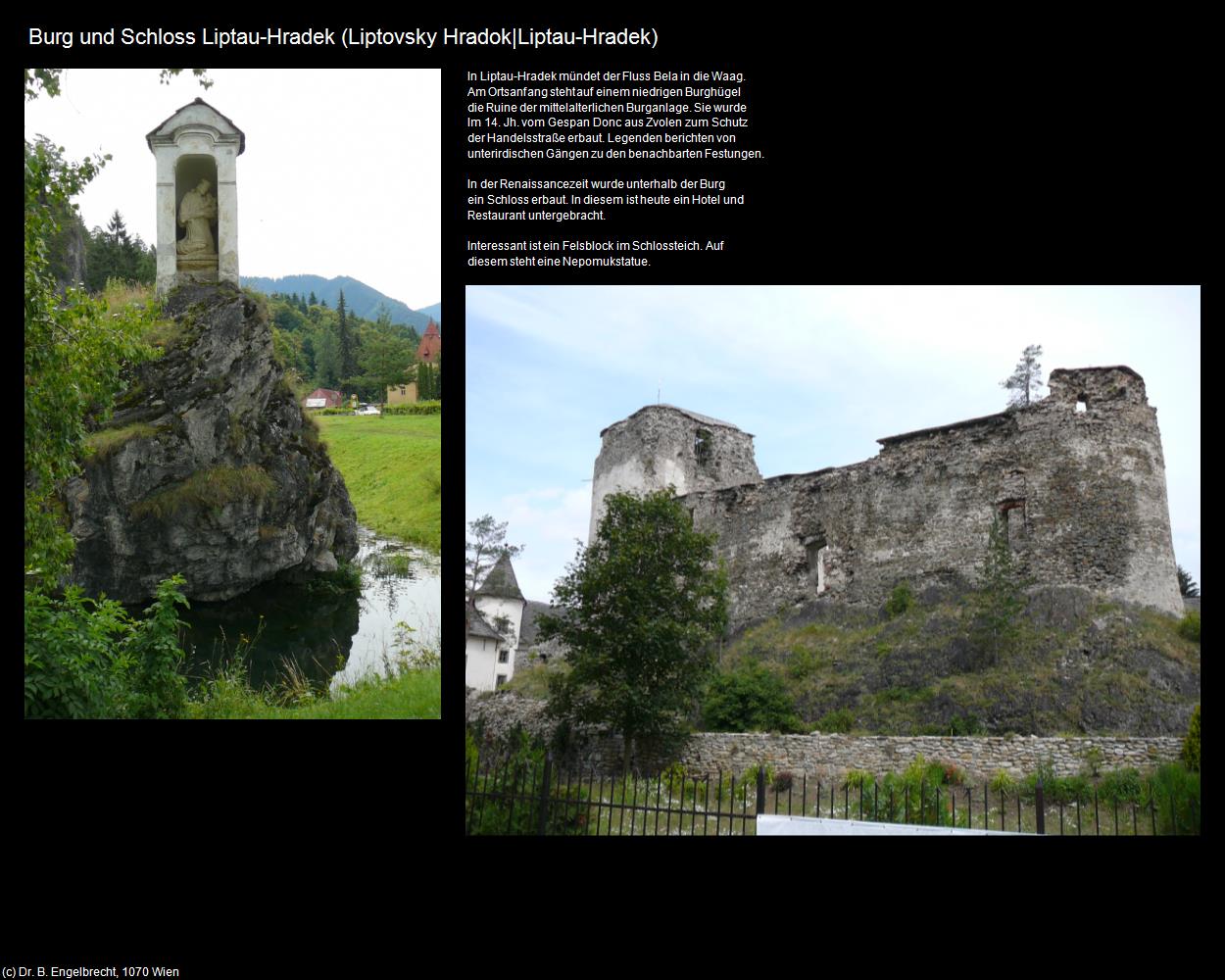 Burg und Schloss Liptau-Hradek (Liptovsky Hradok|Liptau-Hradek) in SLOWAKEI