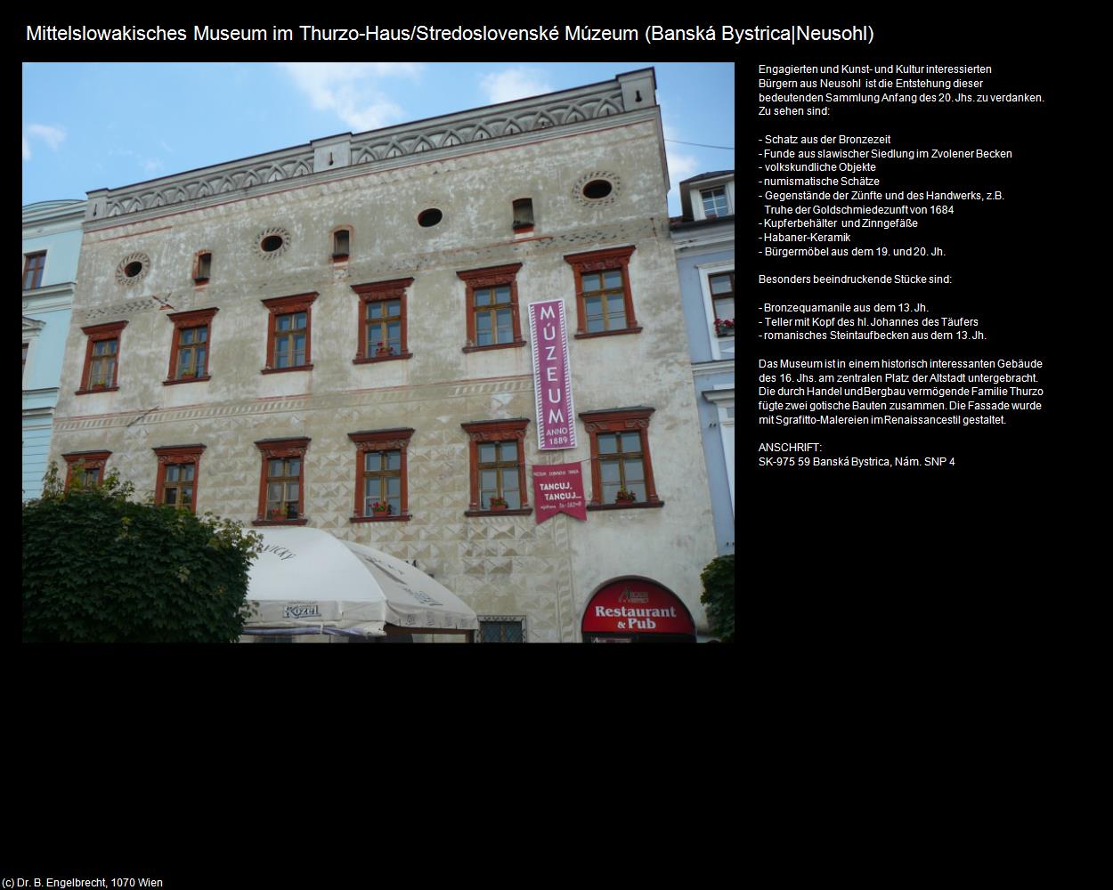 Mittelslowakisches Museum im Thurzo-Haus (Banská Bystrica|Neusohl) in SLOWAKEI